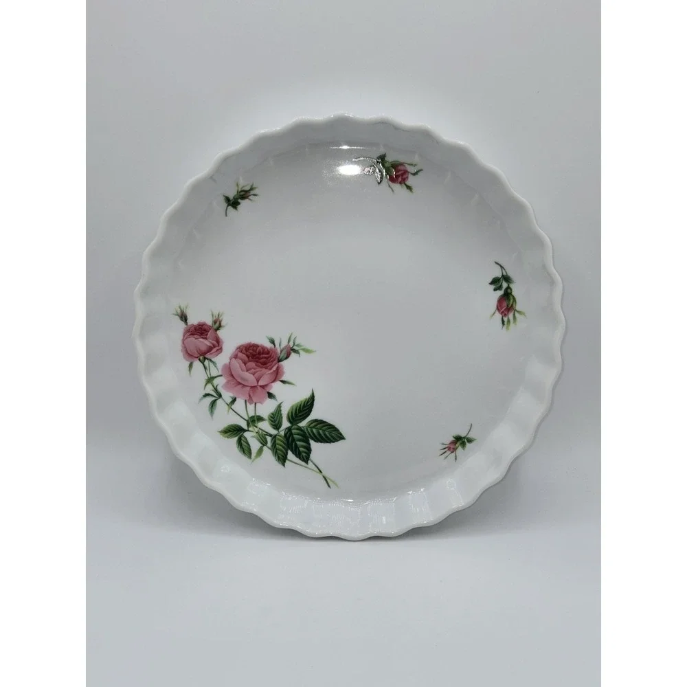 Christineholm Pink Rose Quiche‎ Pie Tart Baking Dish 9.75